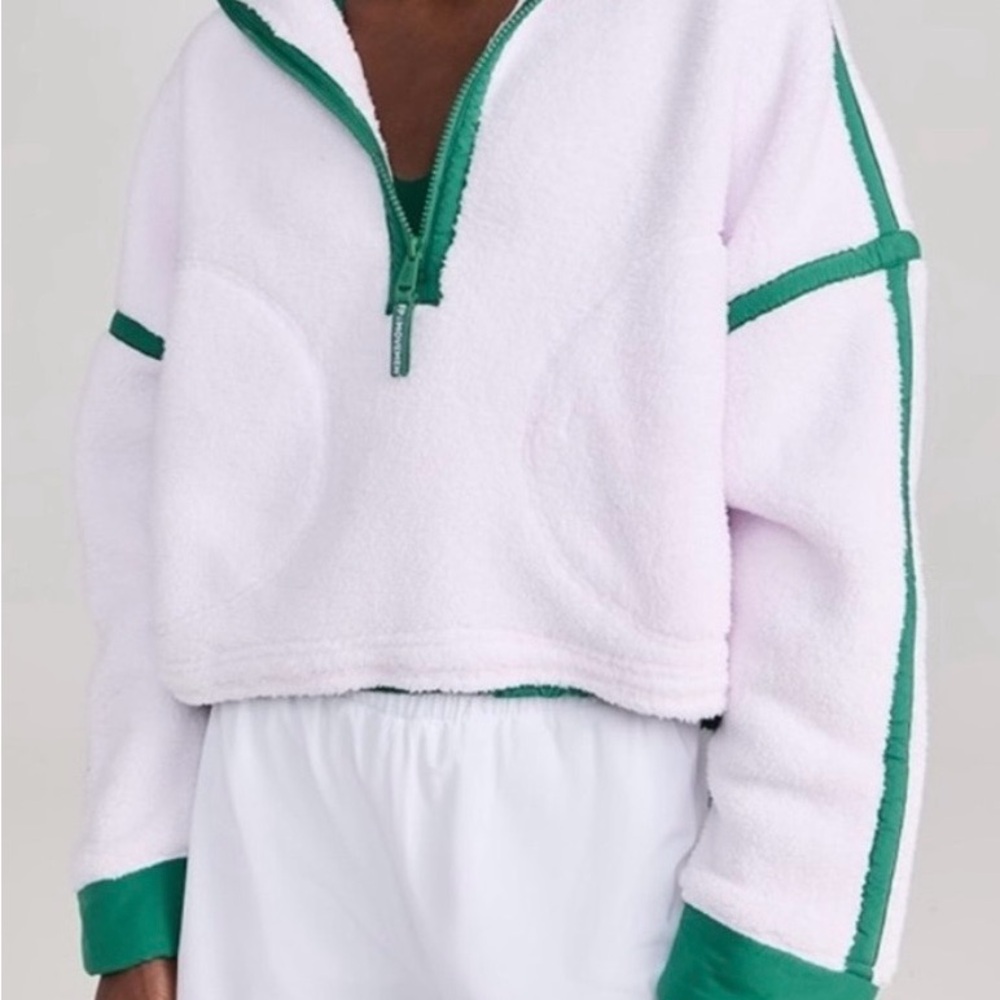 Free People Movement Pink and Green Fleece Pullover size small